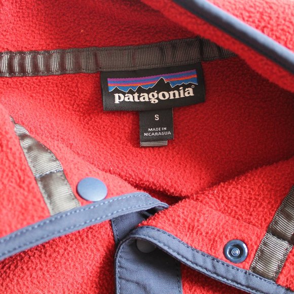 Patagonia Micro D Strap T Fleece Sweater Size Men's Small Red - Picture 6 of 8